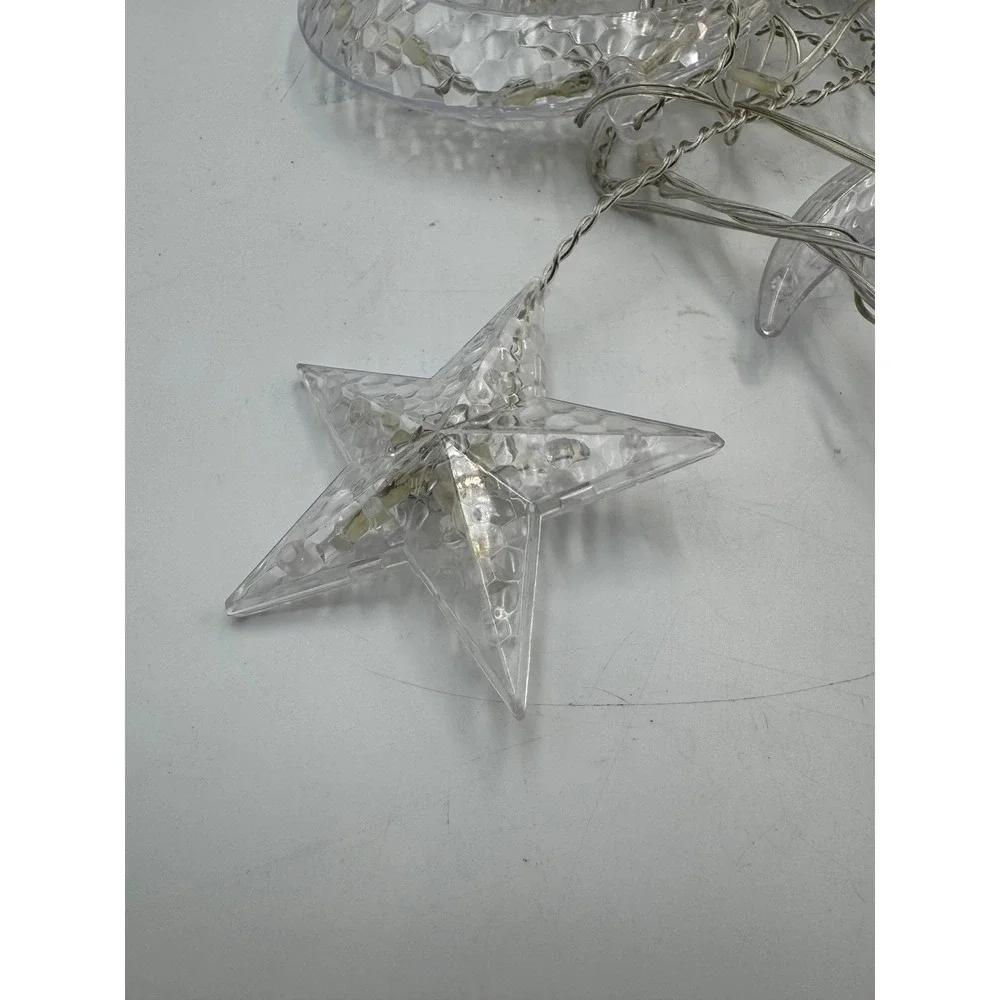 USB LED Moon and Star String‎ Lights Clear Celestial Fairy Curtain Decor Clear